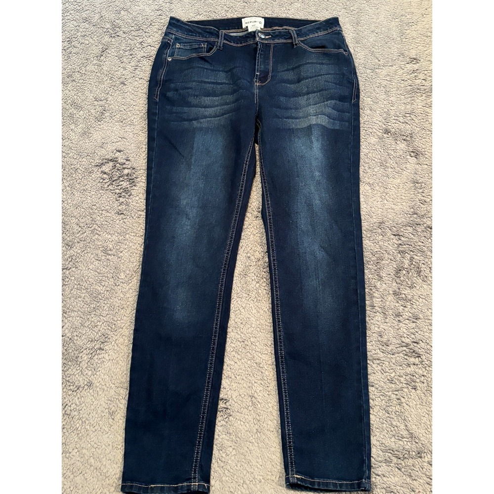 For The Republic Jeans Womens 6/27 Blue Denim Skinny Dark Wash Stretch Ankle